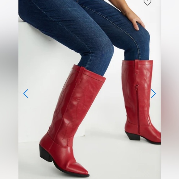 Red Flat western boots size 7.5 wide calf - Picture 5 of 7